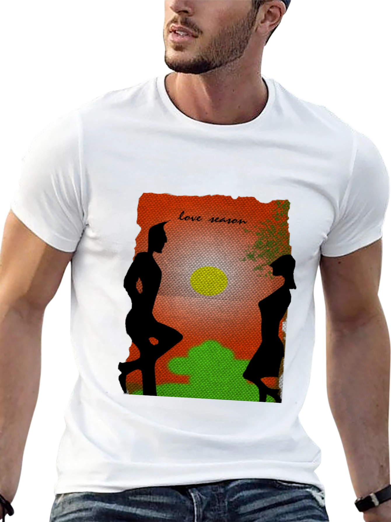 Love Season Silhouette Graphic Black Tee