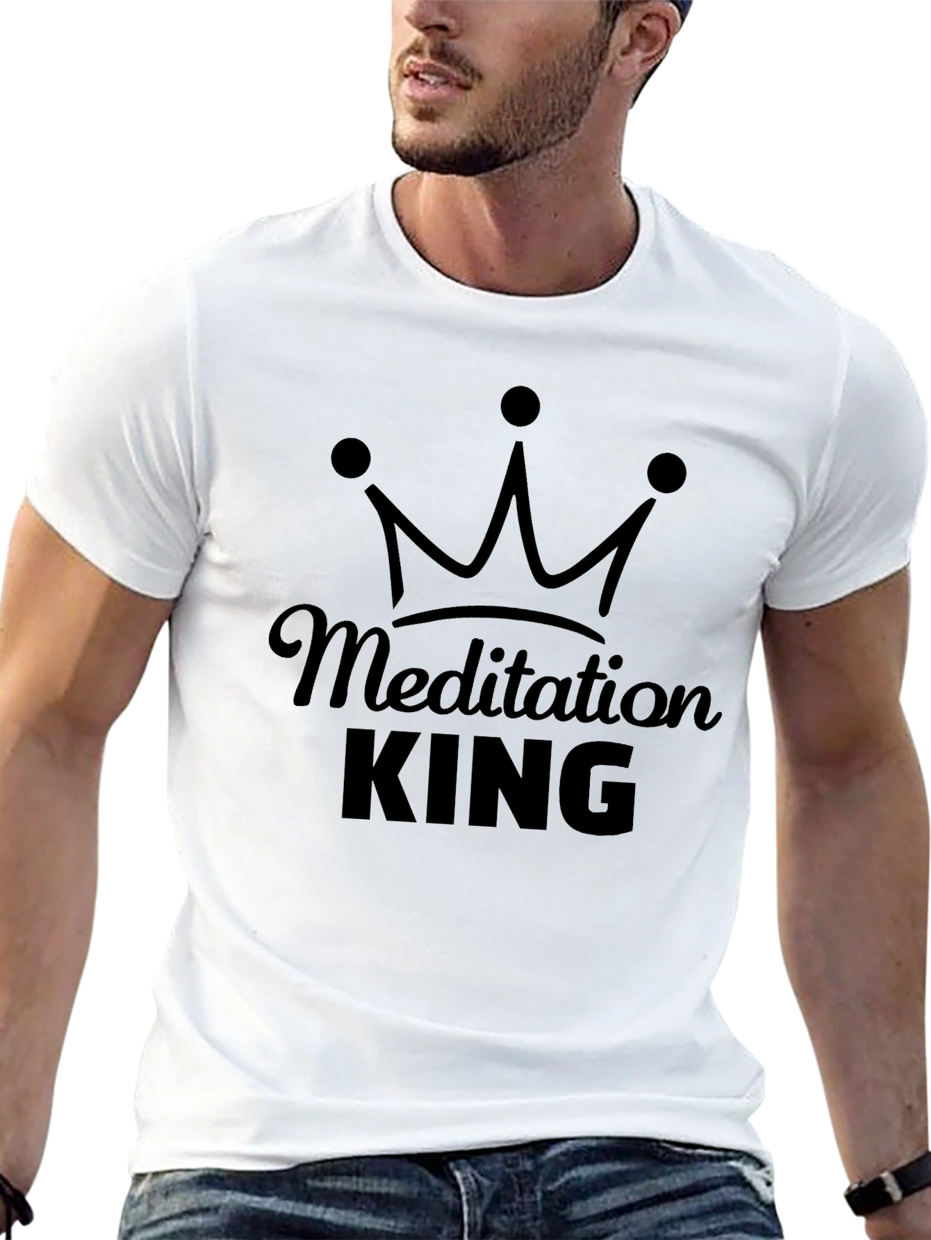 Meditation King Black Graphic T-Shirt