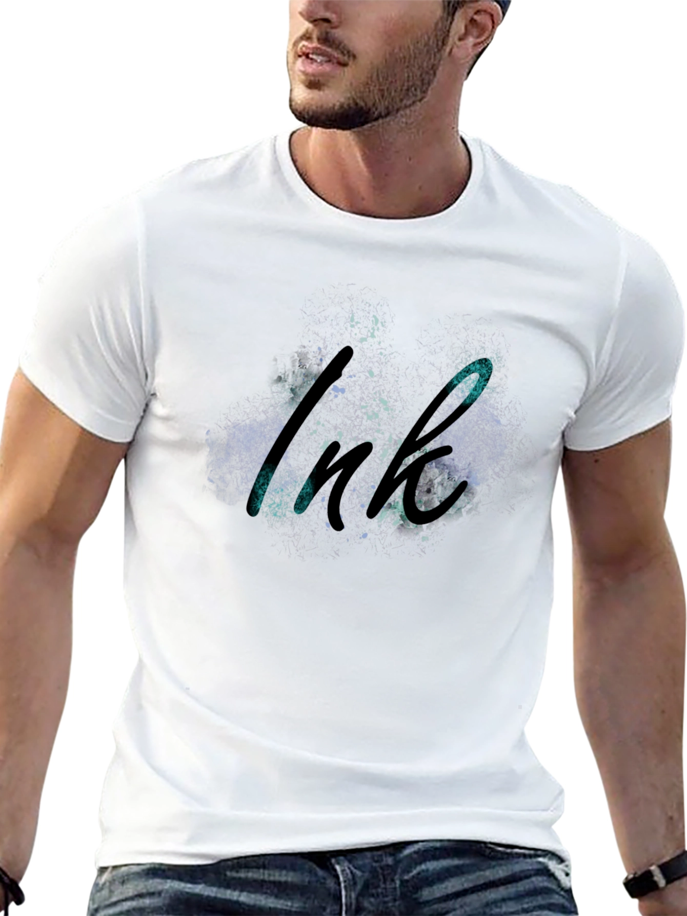 Ink Splatter Graphic Black T-Shirt