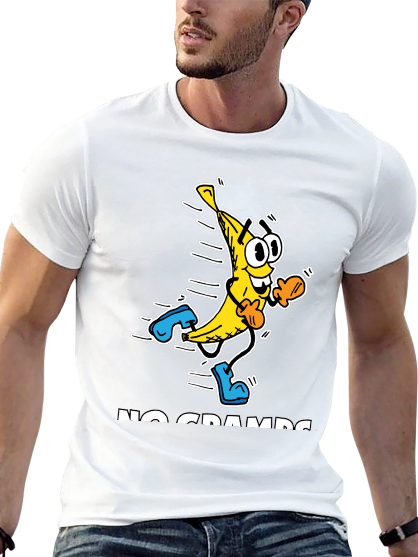 No Cramps Banana Running Graphic T-Shirt