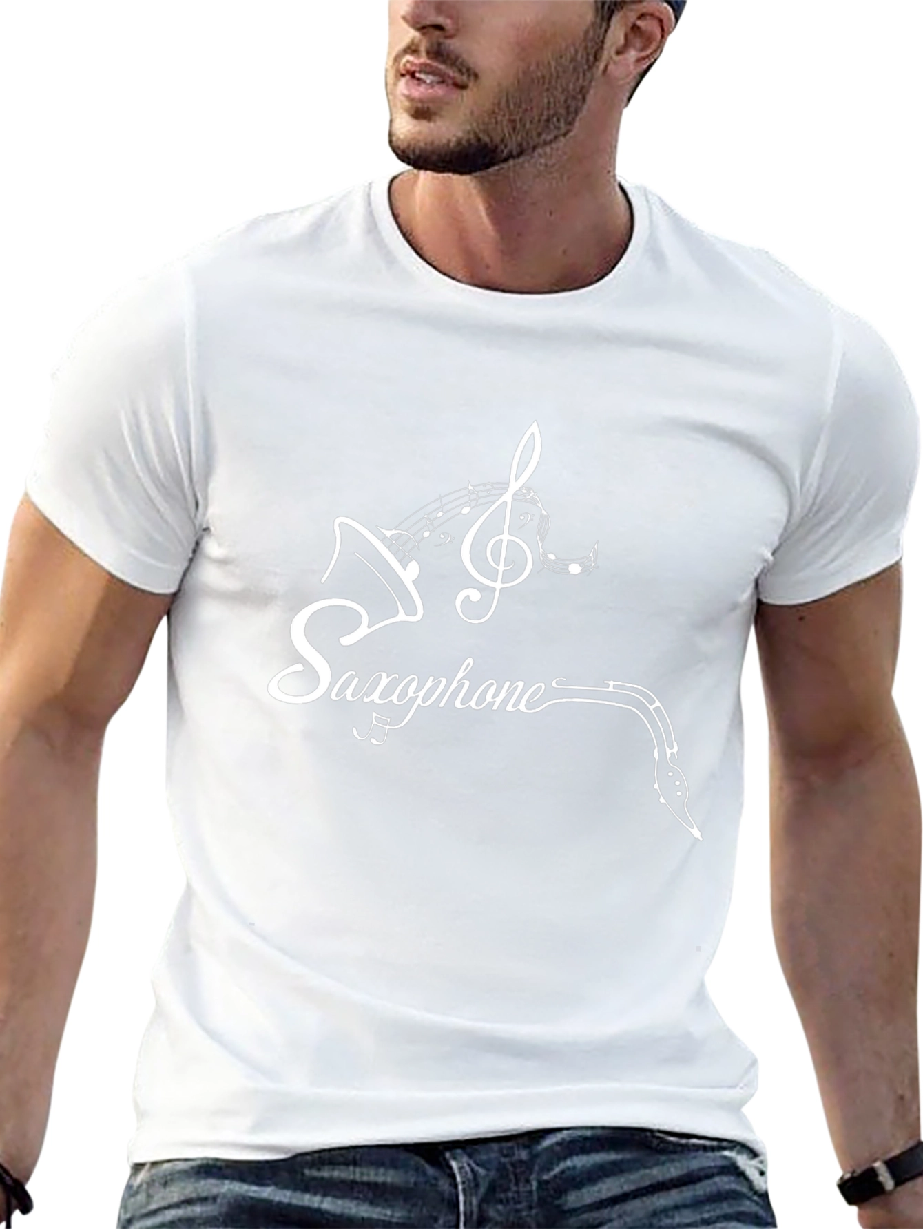 Saxophone Music Notes Graphic T-Shirt