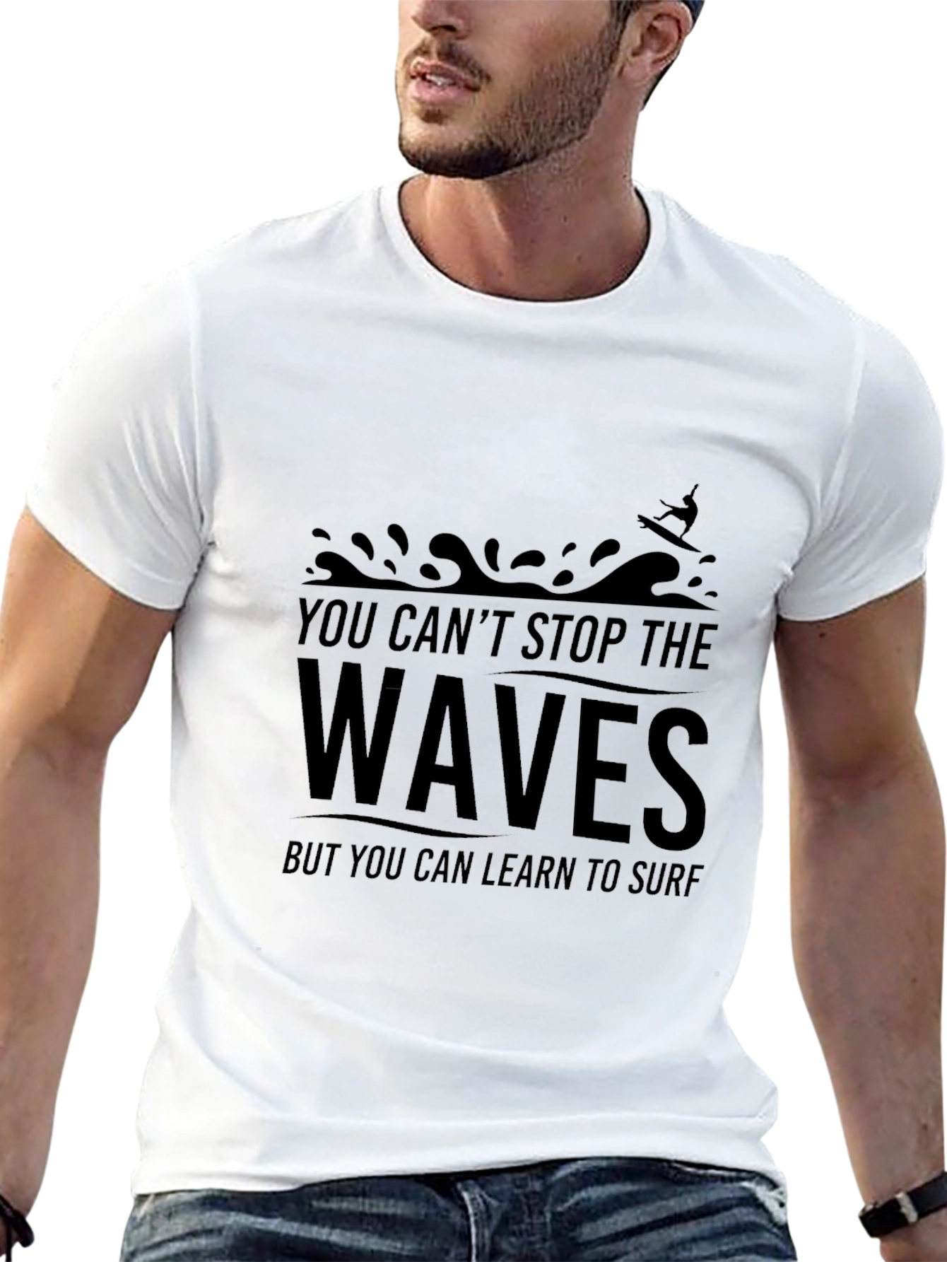 Waves Surf Graphic T-Shirt - Unisex Cotton Tee