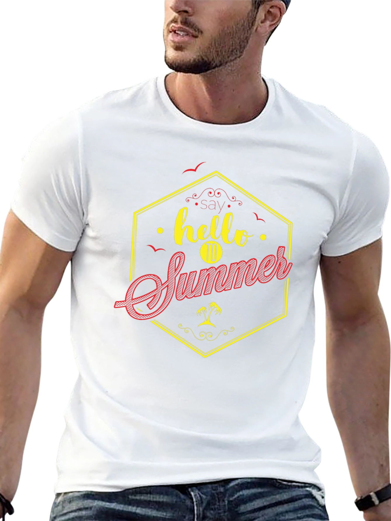 Hello Summer Graphic Tee - Mens Black T-Shirt