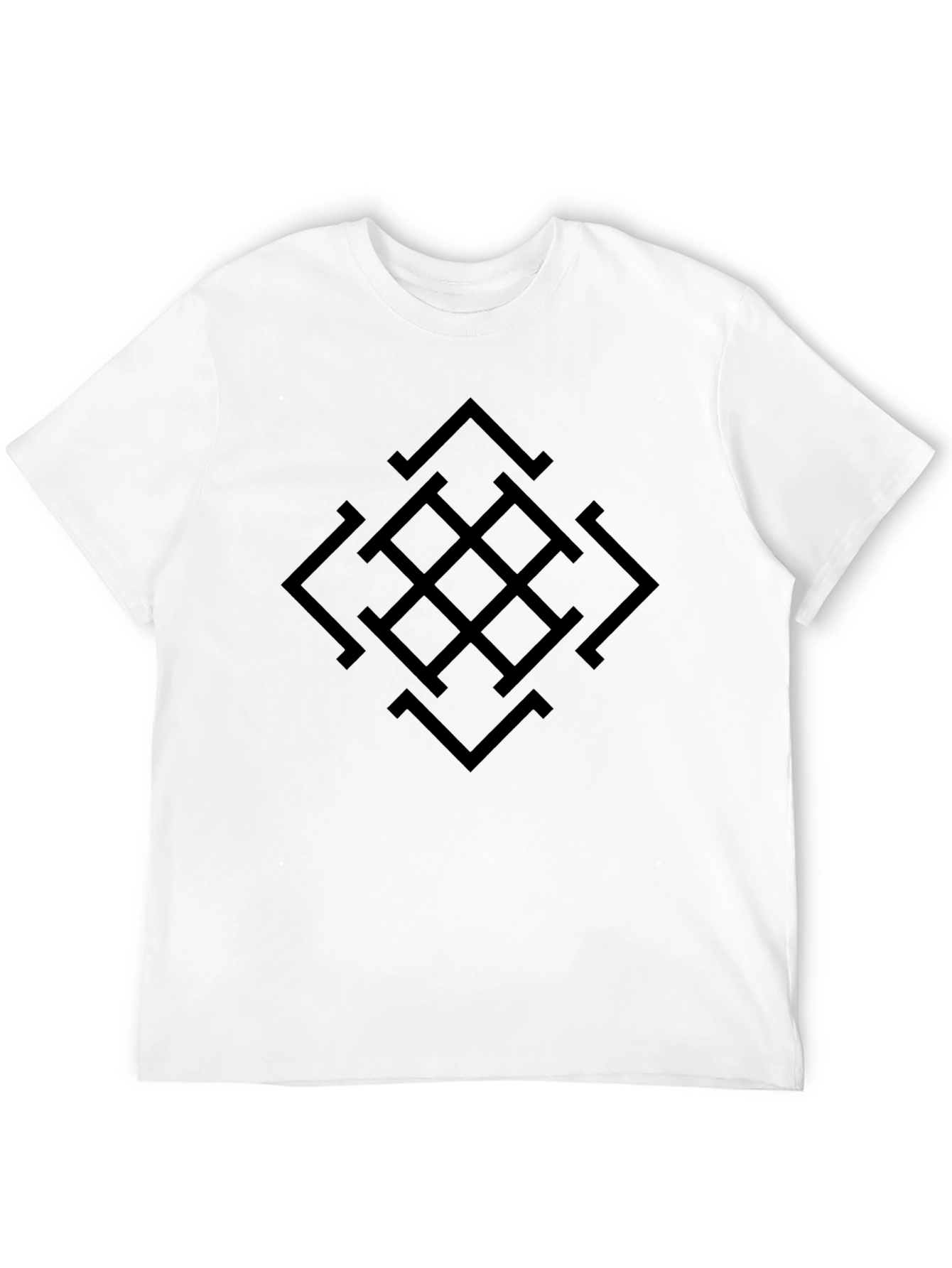 Geometric Pattern Black T-Shirt for Men