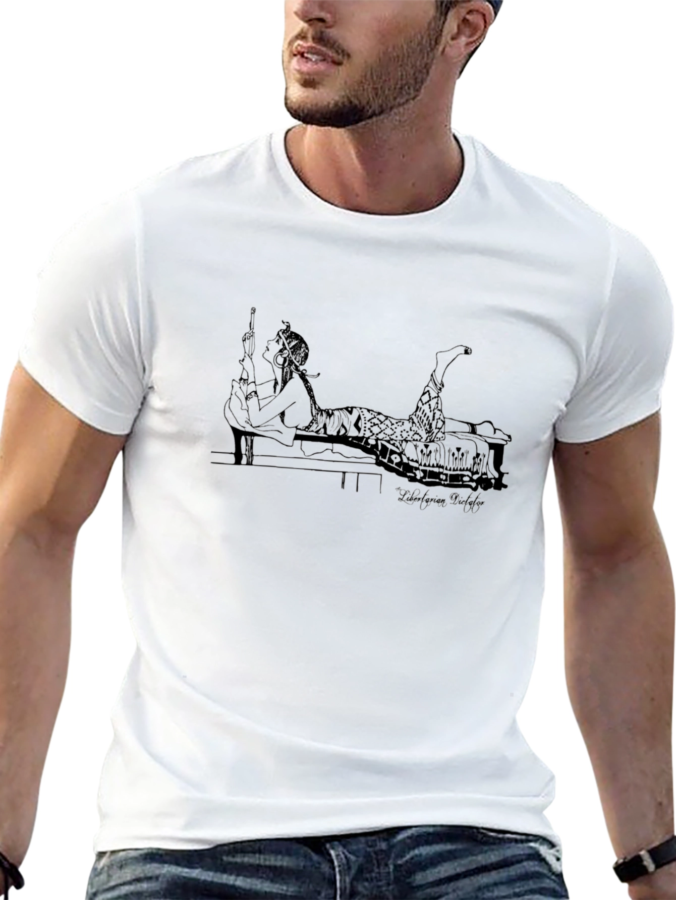 Graphic Black Tee: Jazzy Relaxation