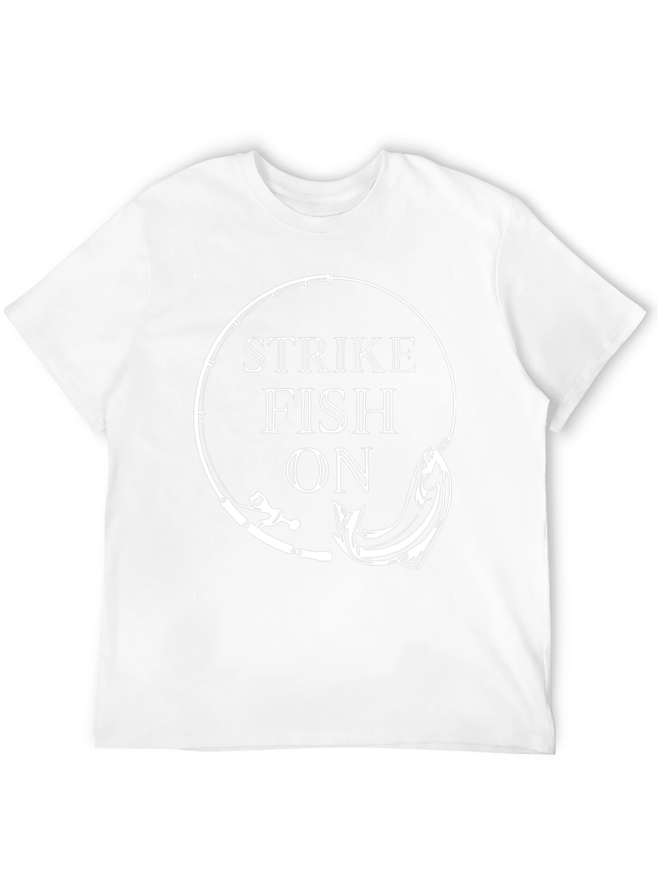 Strike Fish On Black T-Shirt Fishing Design