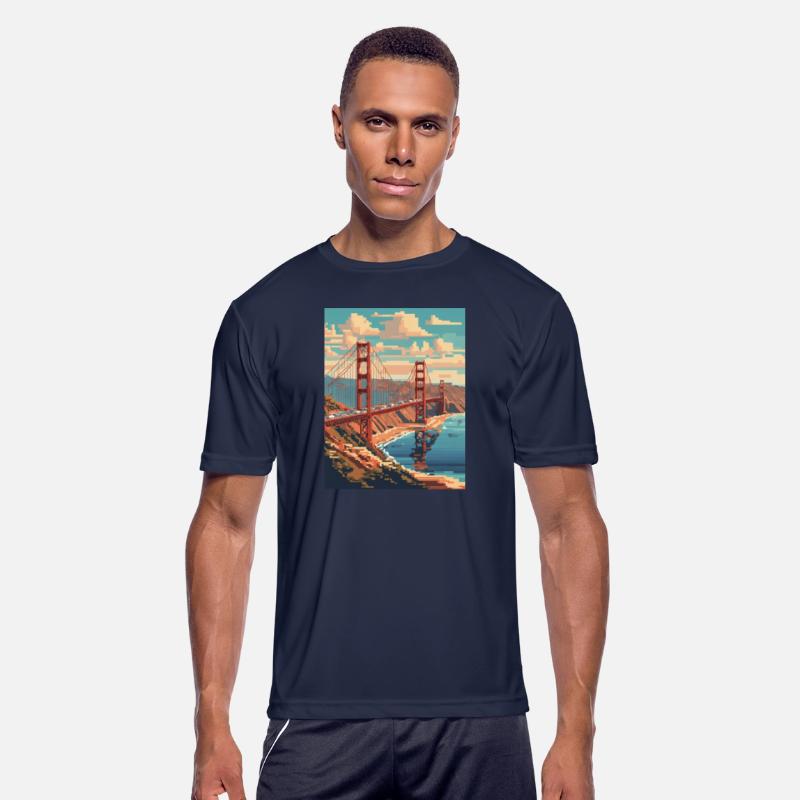 Golden Gate Bridge California T-Shirt Tee, Golden