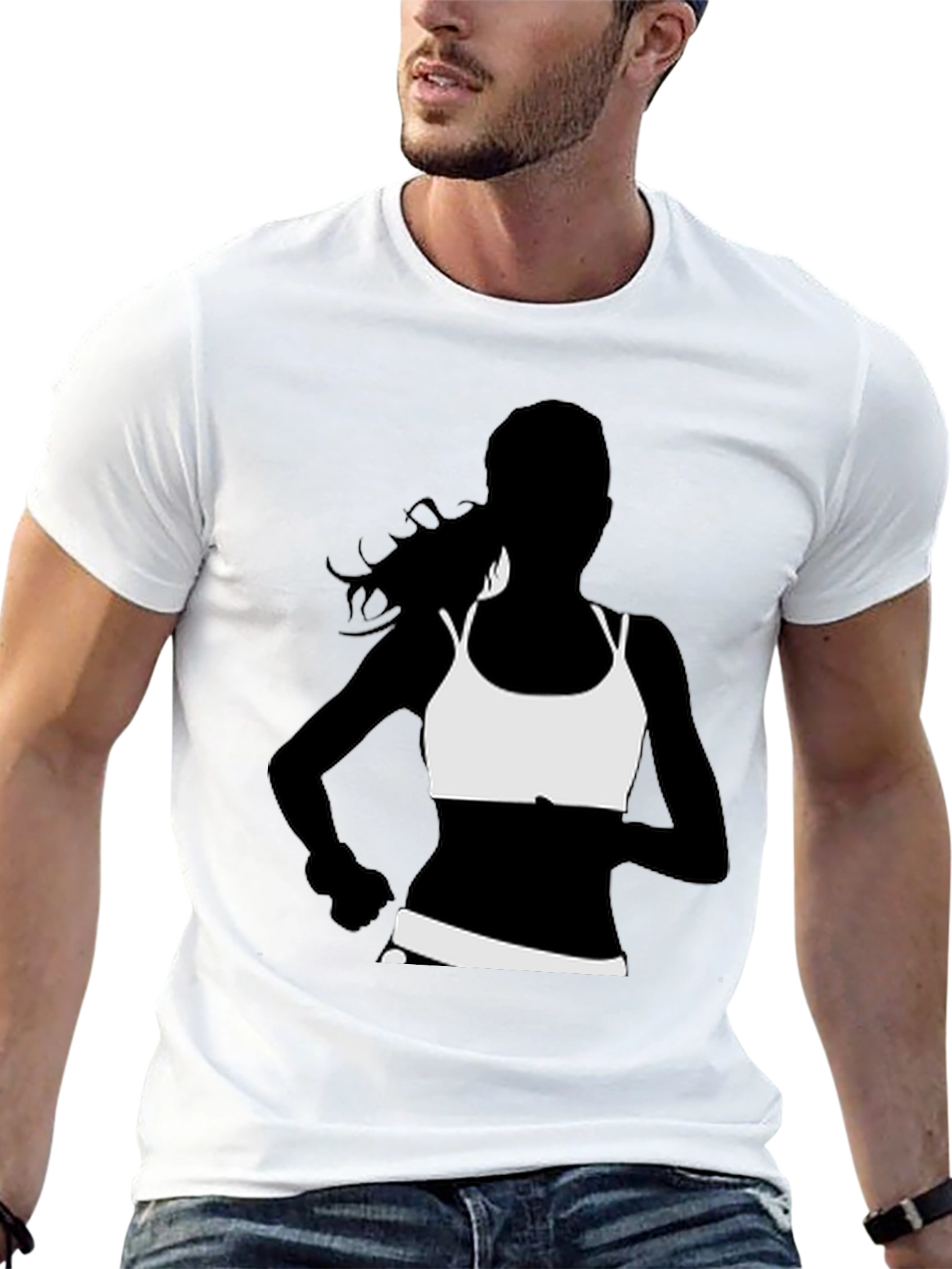 Running Woman Graphic Tee - Black