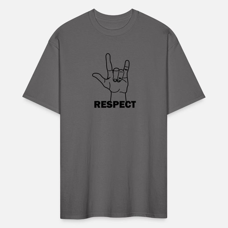 Hand gesture respect with text RESPECT