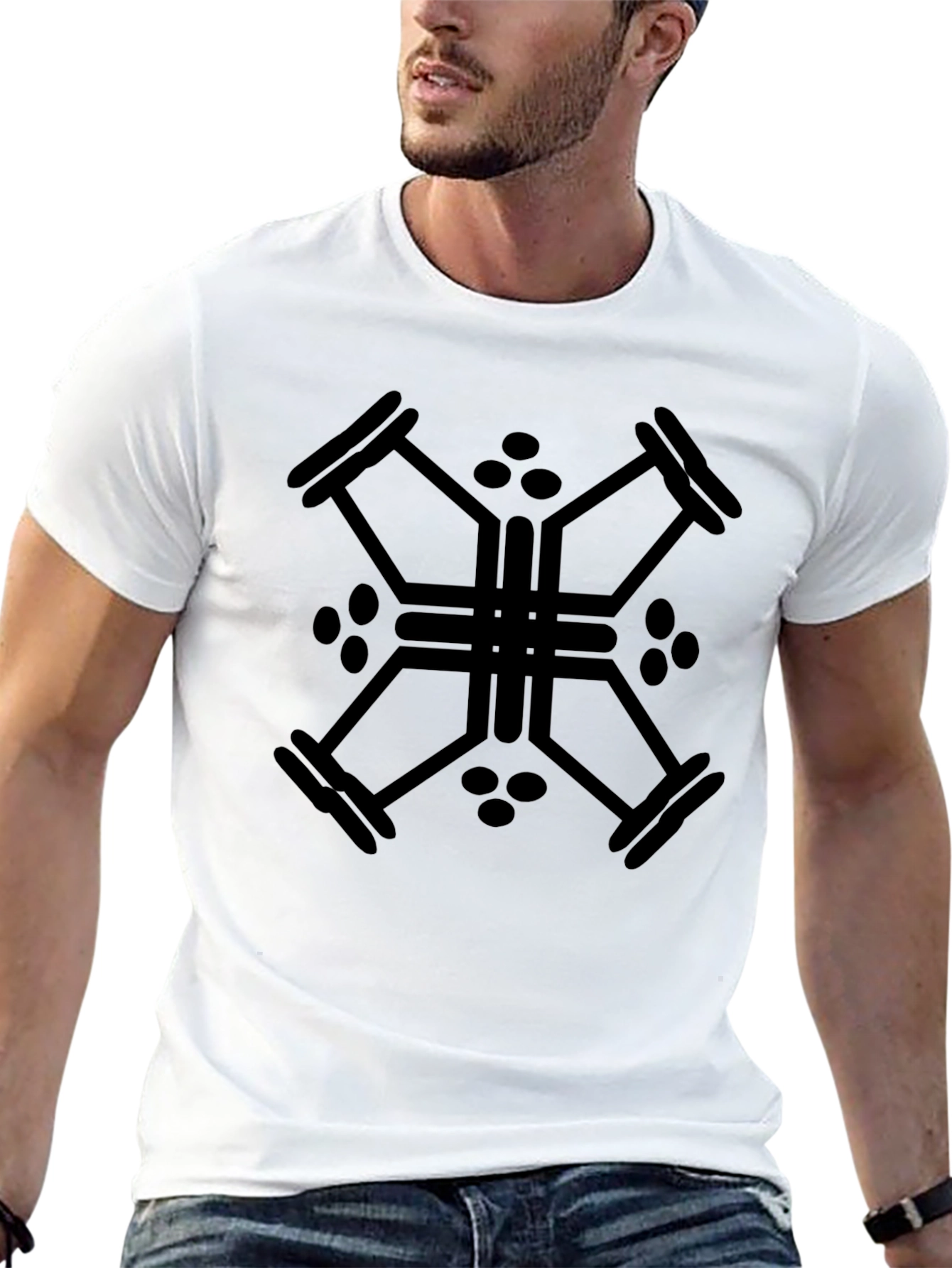 Geometric Black T-Shirt: Stylish & Modern Design
