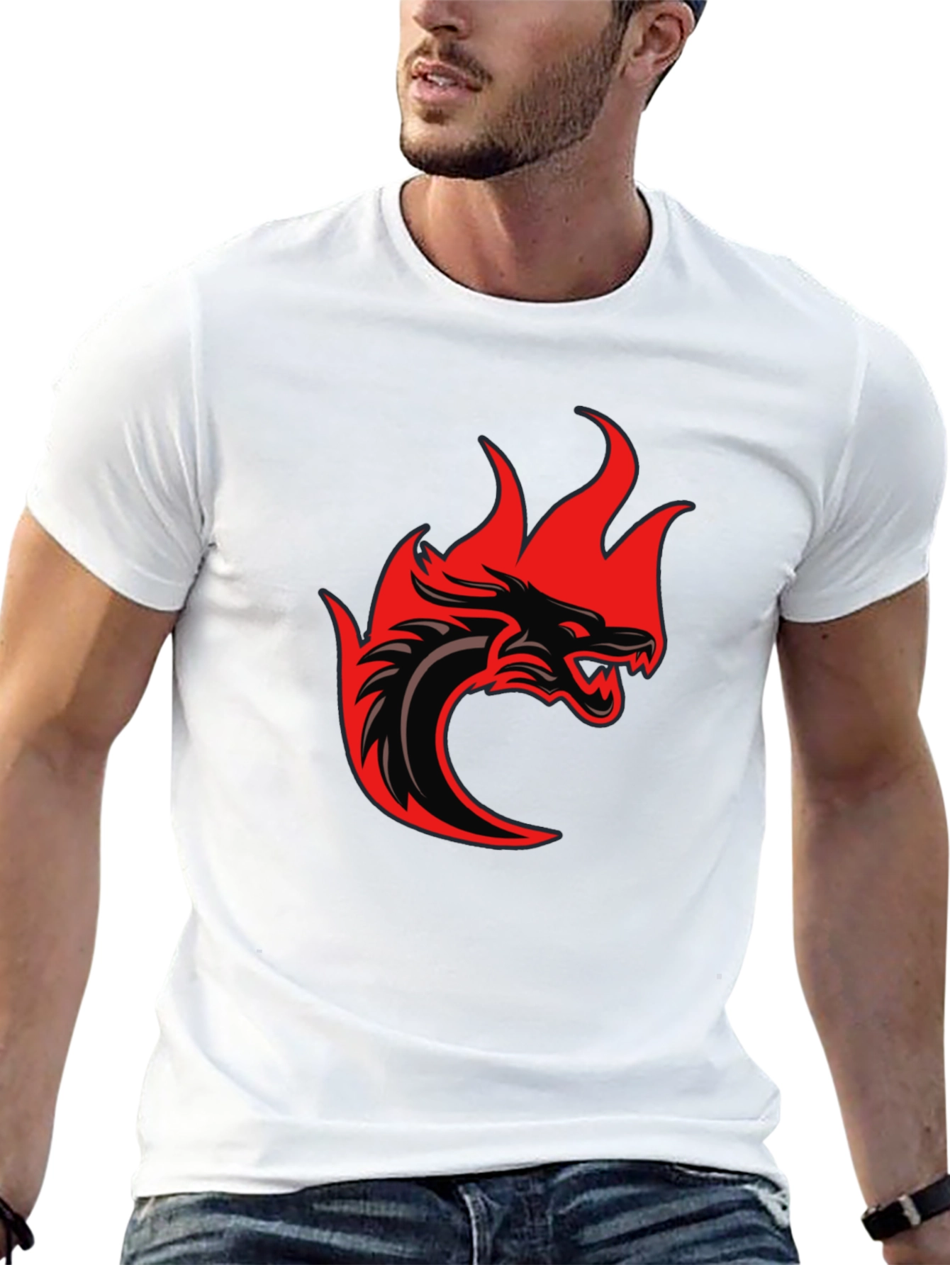 Dragon Fire Graphic T-Shirt - Black