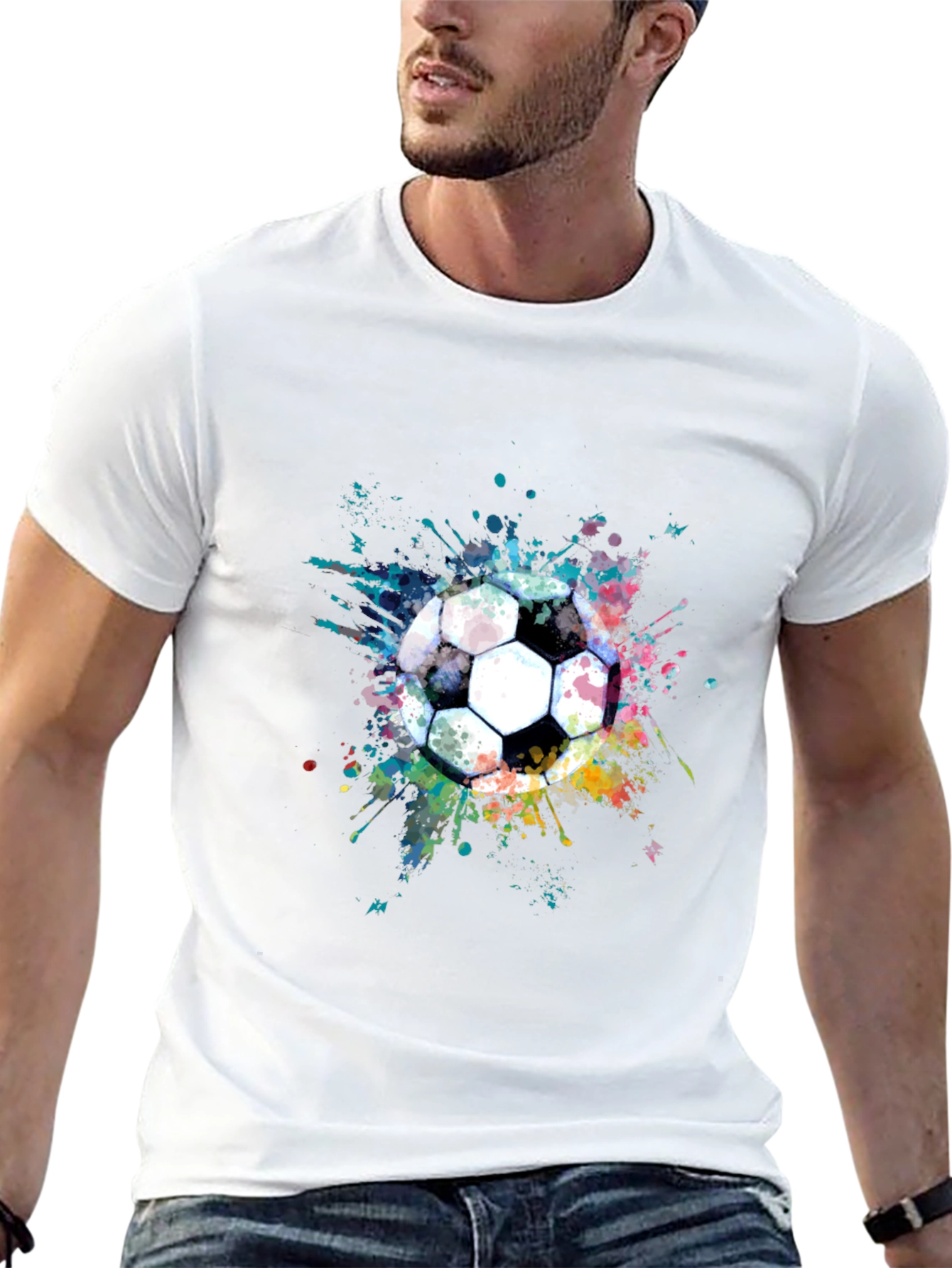 Soccer Splash Tee - Artistic Football Graphic T-Shirt