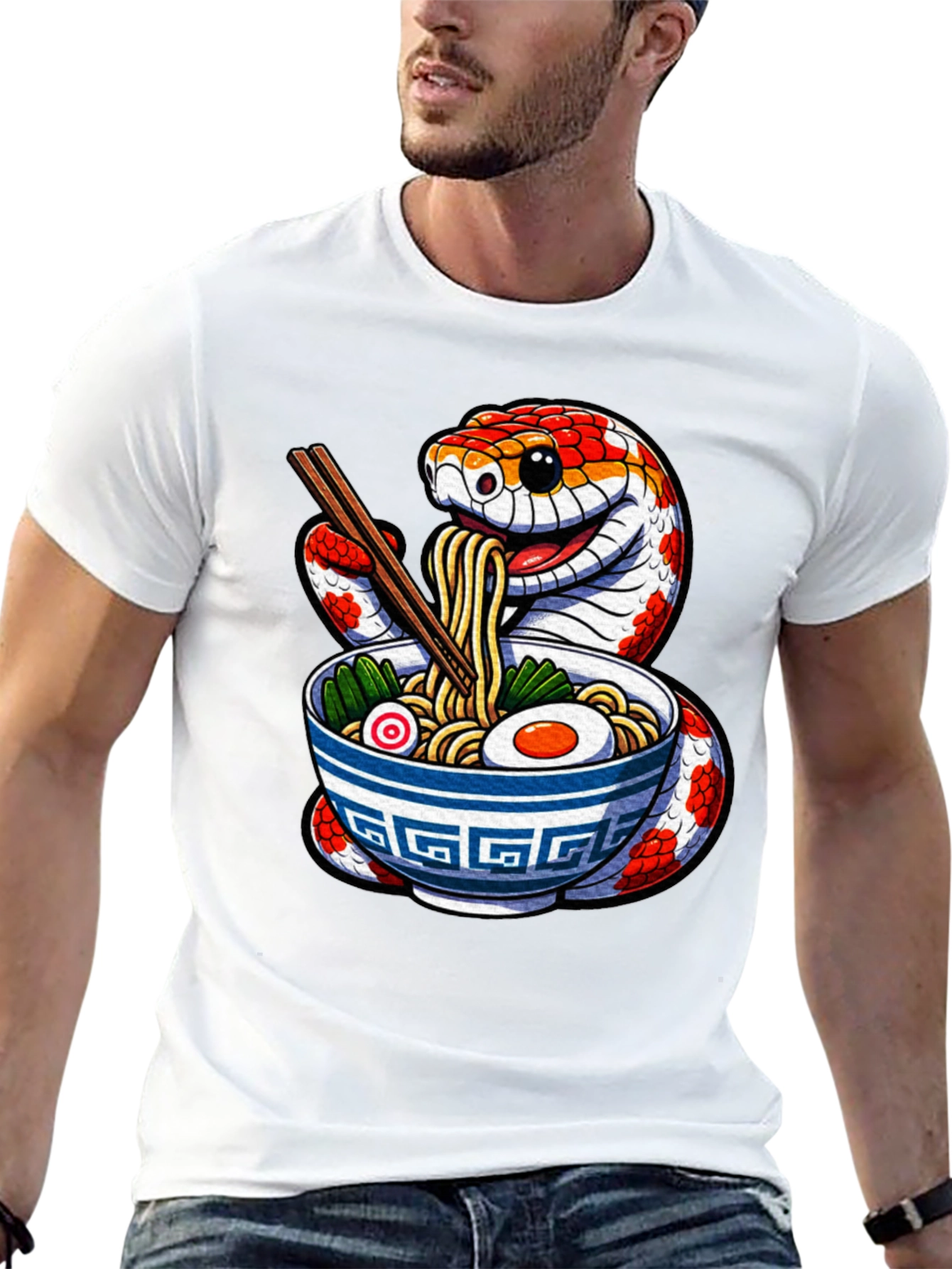 Snake Ramen T-Shirt - Unique Graphic Tee