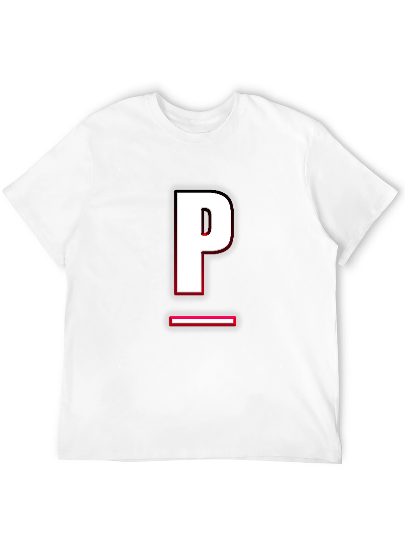 Modern Black T-Shirt with Letter P Design