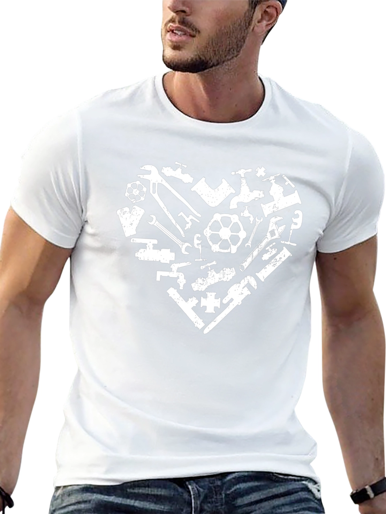 Plumbing Heart Graphic T-Shirt - Black Cotton Tee