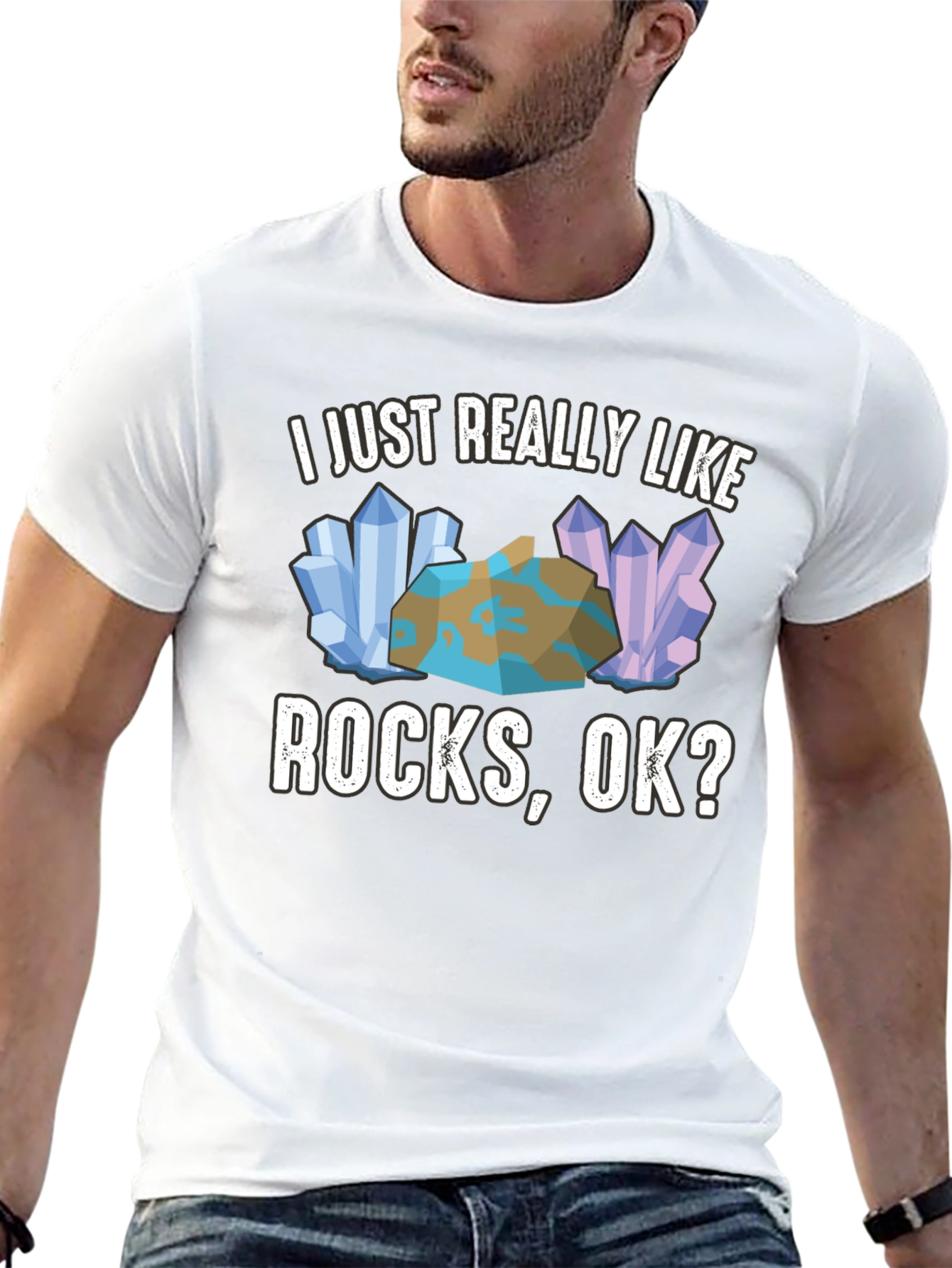 I Just Really Like Rocks OK? Mens Graphic Tee