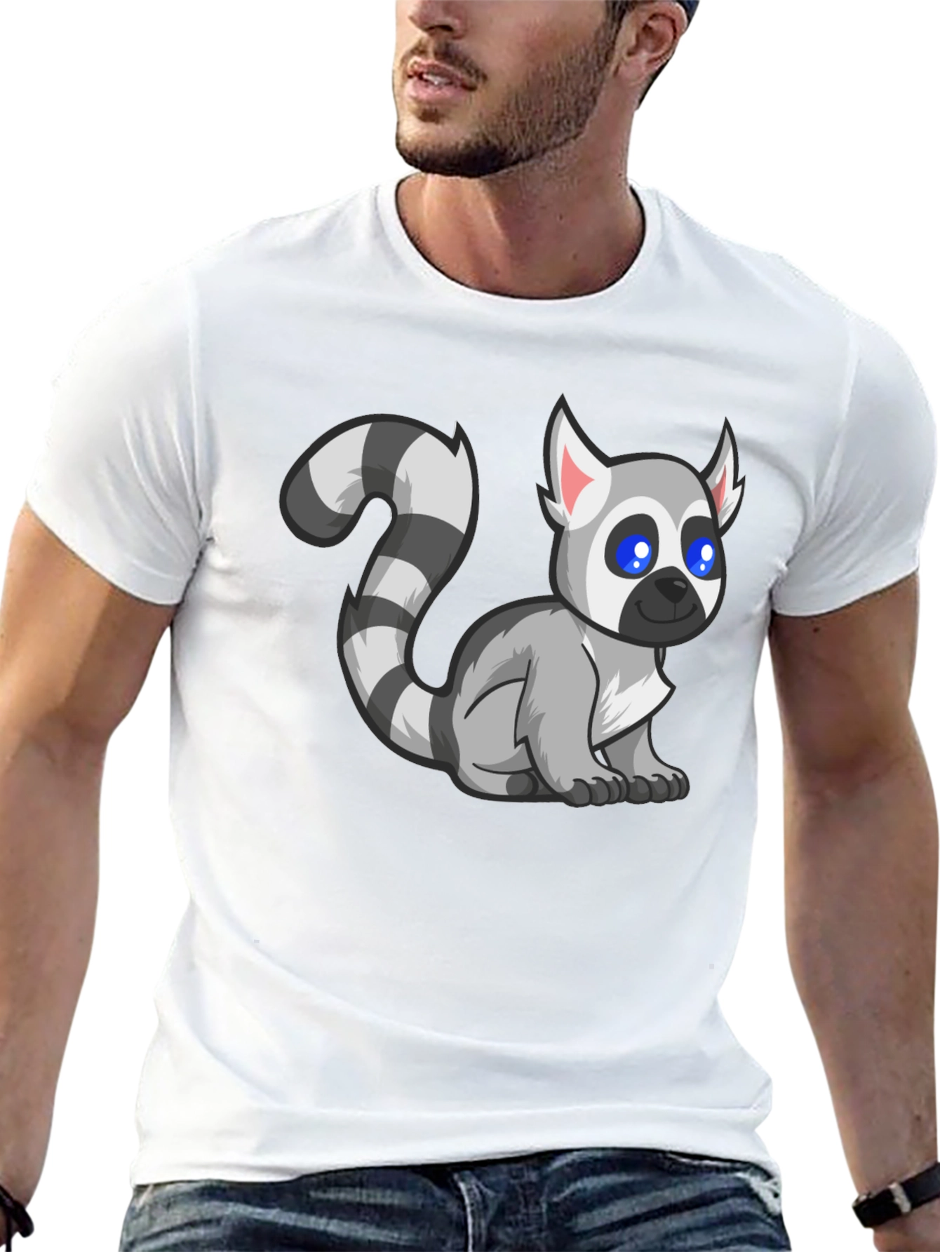 Lemur Graphic Tee - Black Cotton T-Shirt