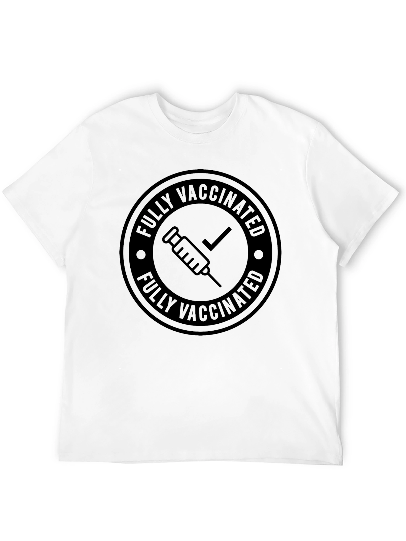 Fully Vaccinated T-Shirt - Black Crew Neck Tee