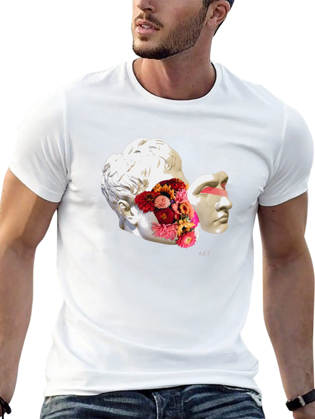 Artistic Sculpture Graphic Tee - Modern Art T-Shirt