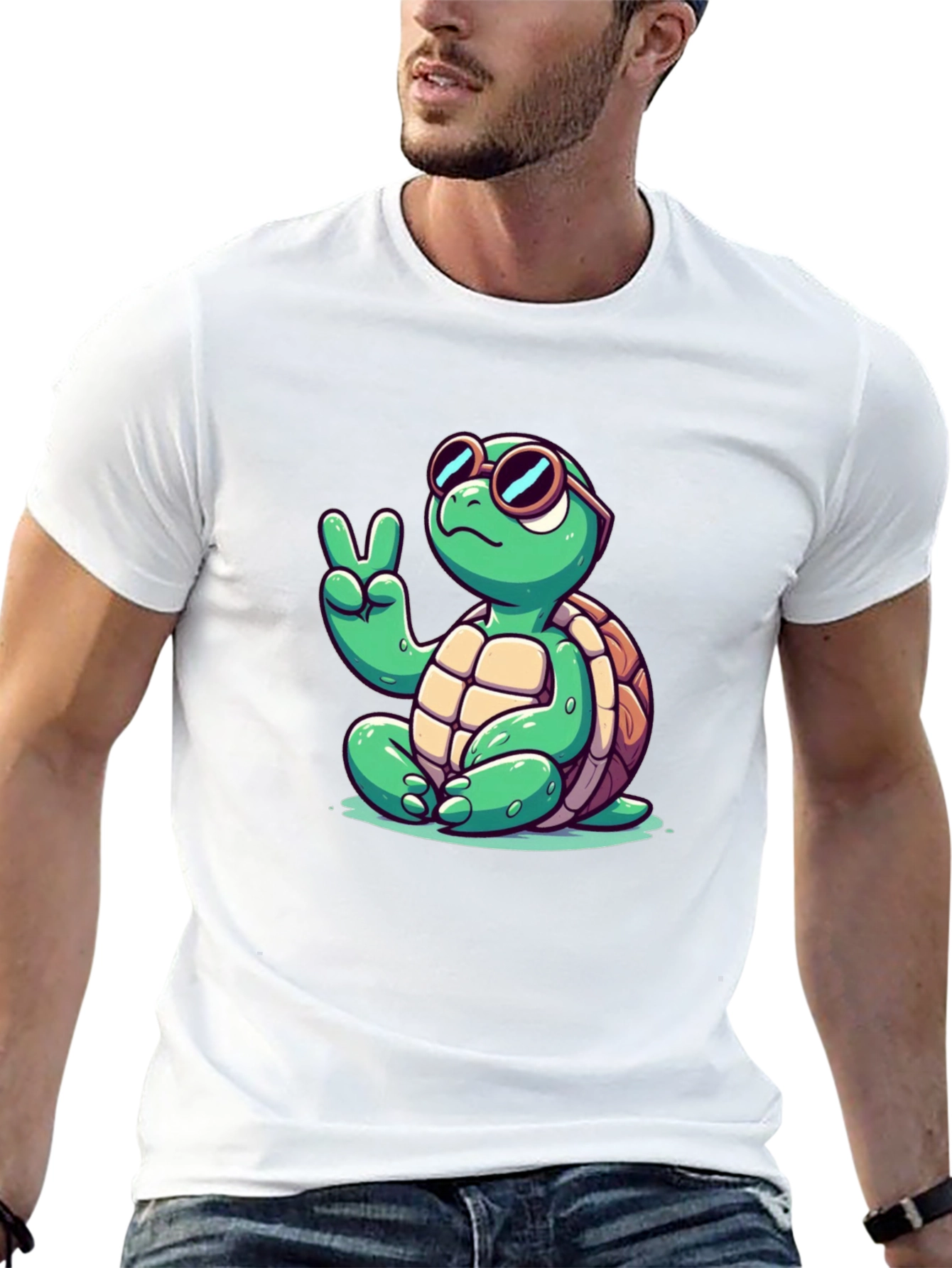Peace Turtle Black T-Shirt