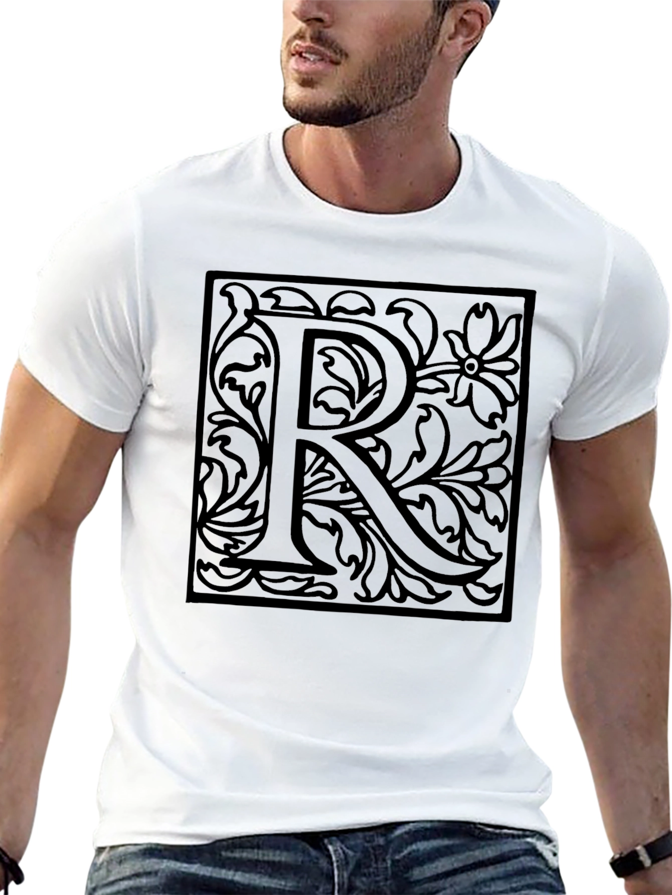 Elegant Initial R Graphic Tee