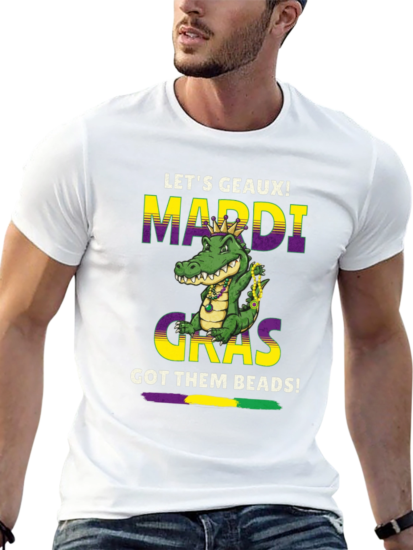 Mardi Gras Alligator T-Shirt - Lets Geaux Beads!