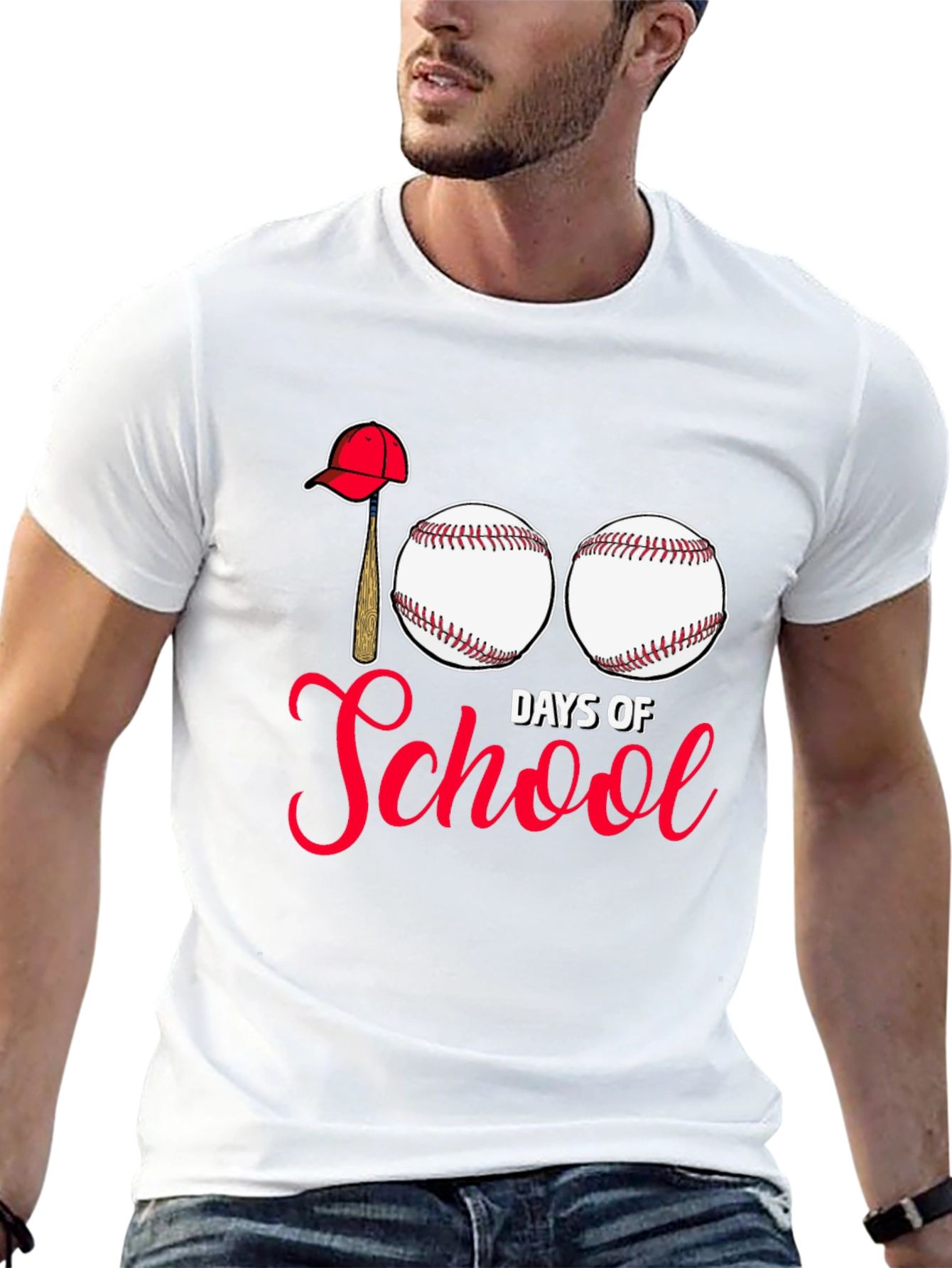 100 Days of School Baseball T-Shirt