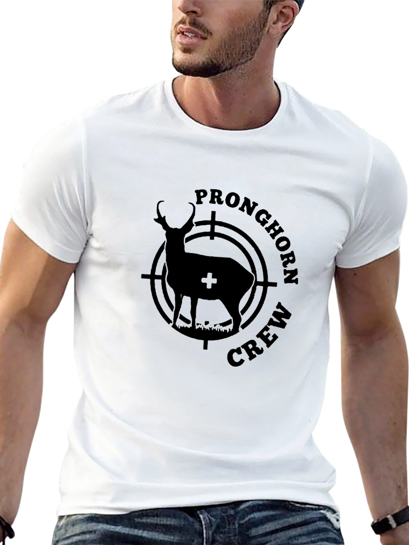 Pronghorn Crew Black Graphic T-Shirt
