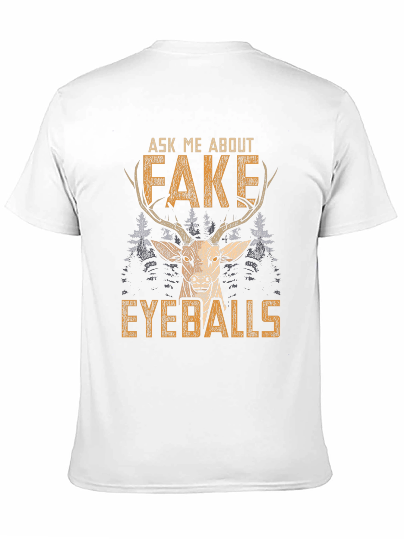 Funny Fake Eyeballs Deer Graphic T-Shirt