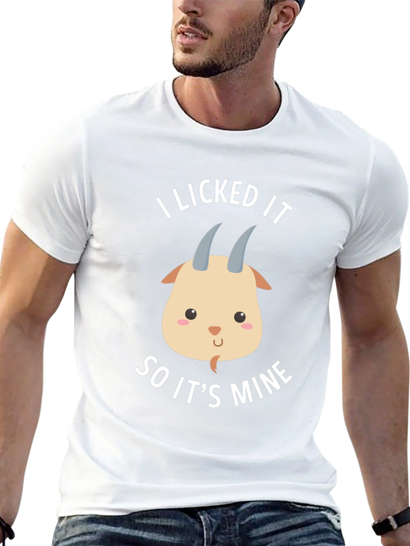 Funny Goat Licked It So Its Mine Graphic Tee
