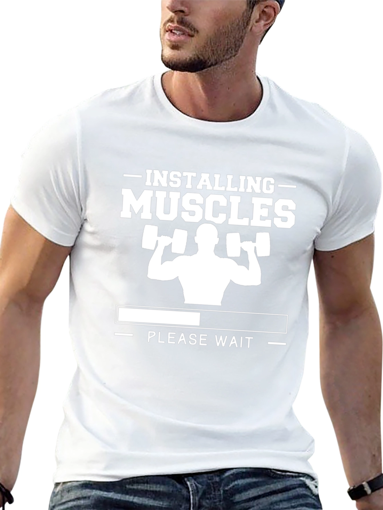 Installing Muscles Funny Gym T-Shirt