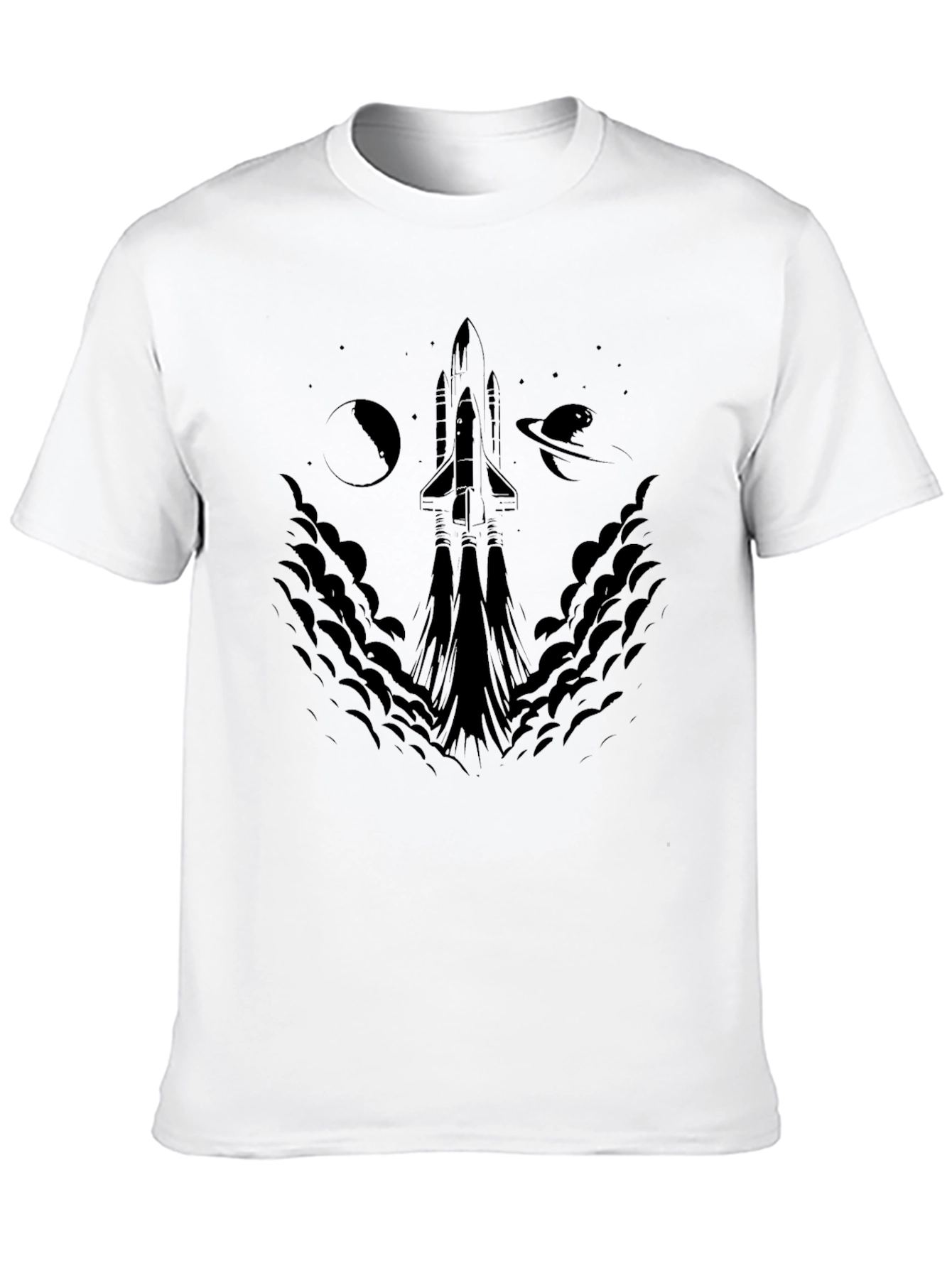 Space Shuttle Graphic Black T-Shirt