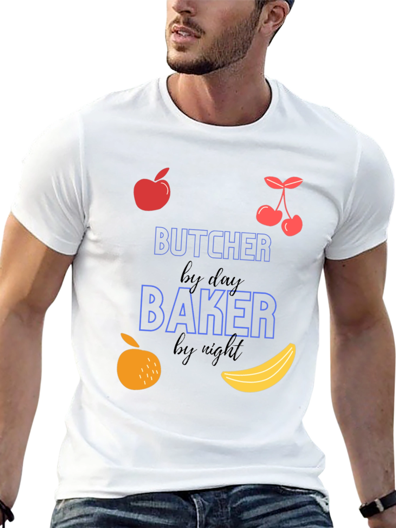 Butcher by Day Baker by Night Novelty T-Shirt
