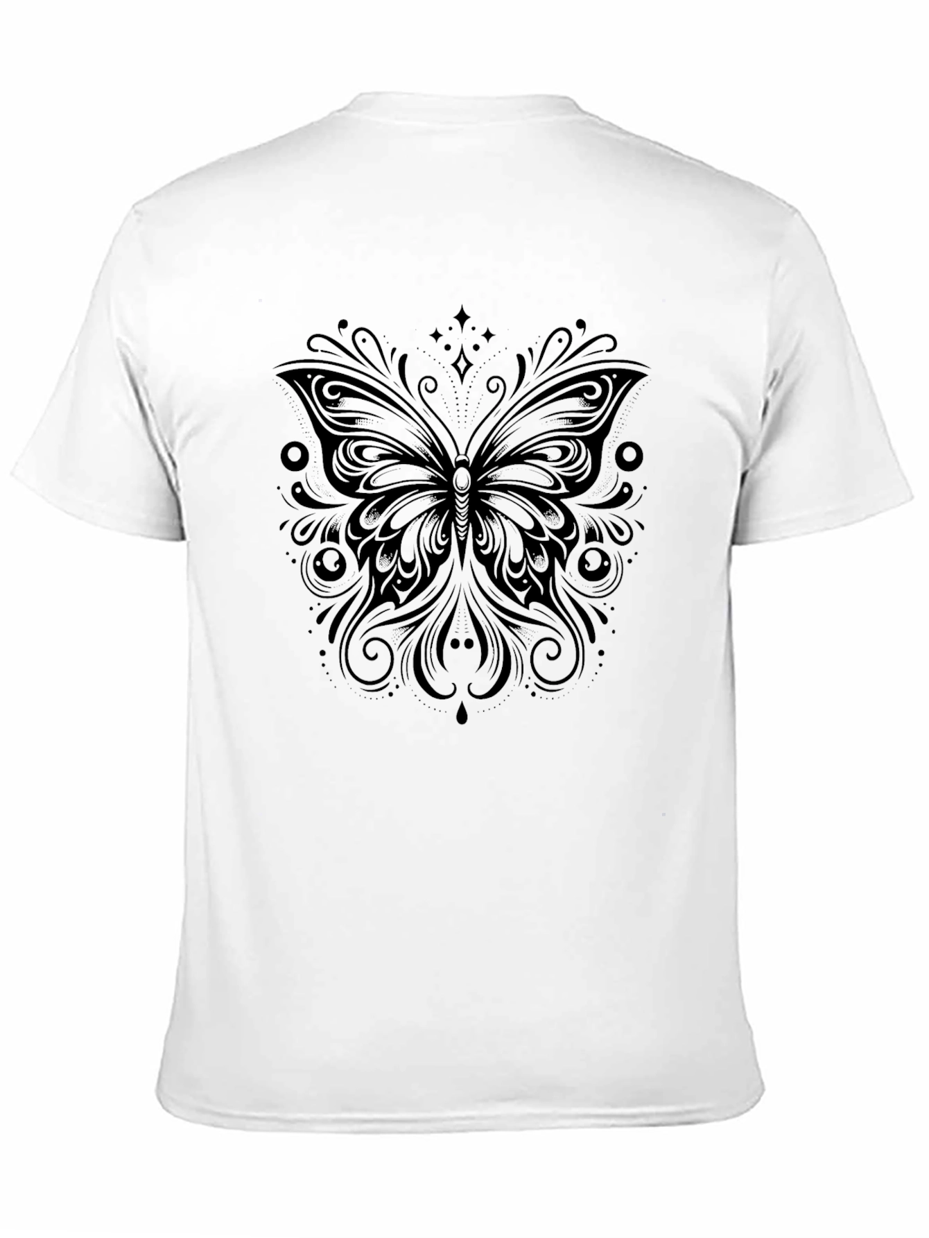 Butterfly Graphic Print Mens Black T-Shirt