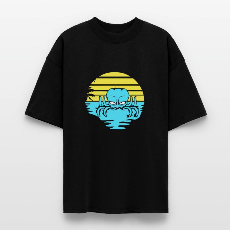 Octopus sea sunset beach vacation lines kraken fun