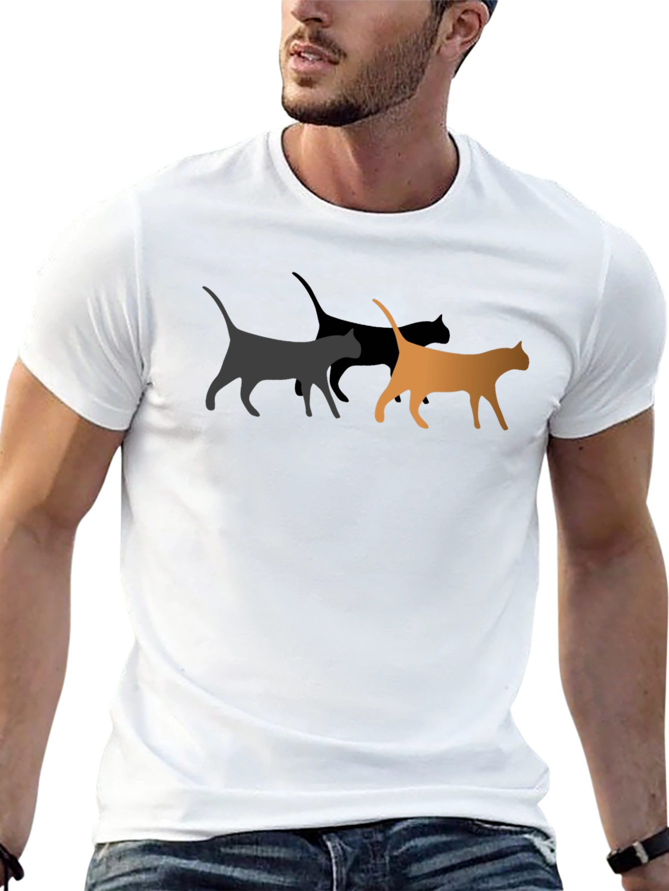 Cool Cat Graphic Tee - Black Unisex T-Shirt