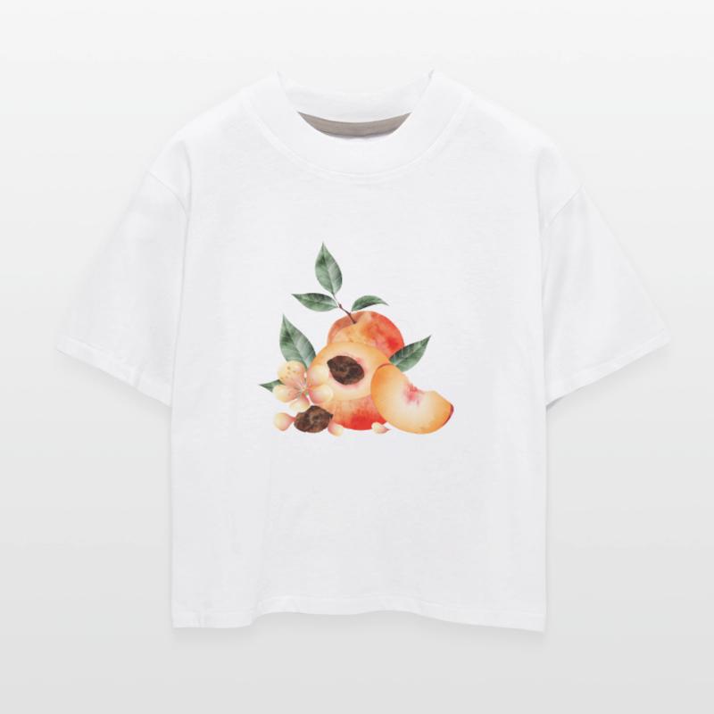 Peach half, peaches, peach, blossoms and wedge