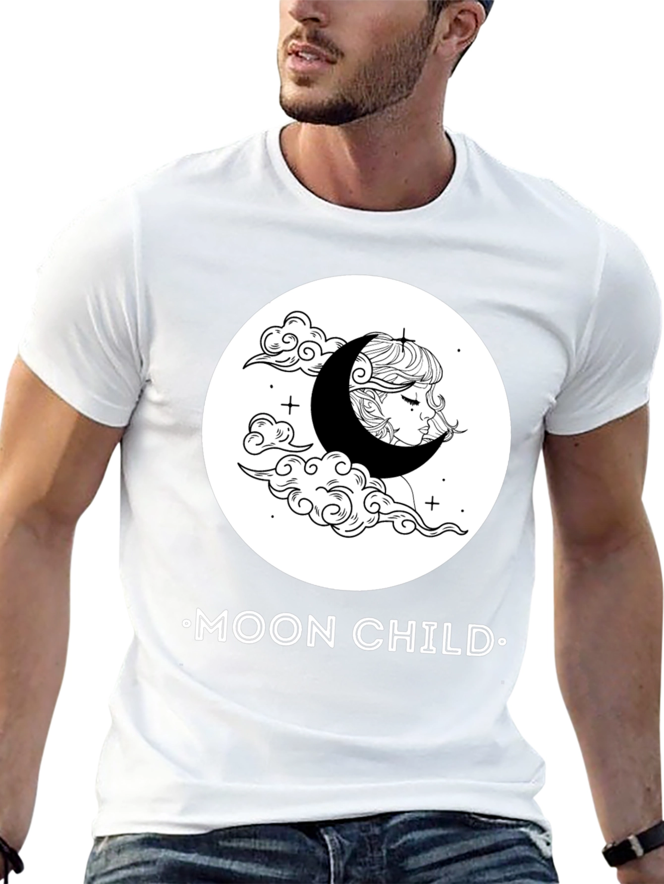 Moon Child Graphic T-Shirt - Unisex Black Tee