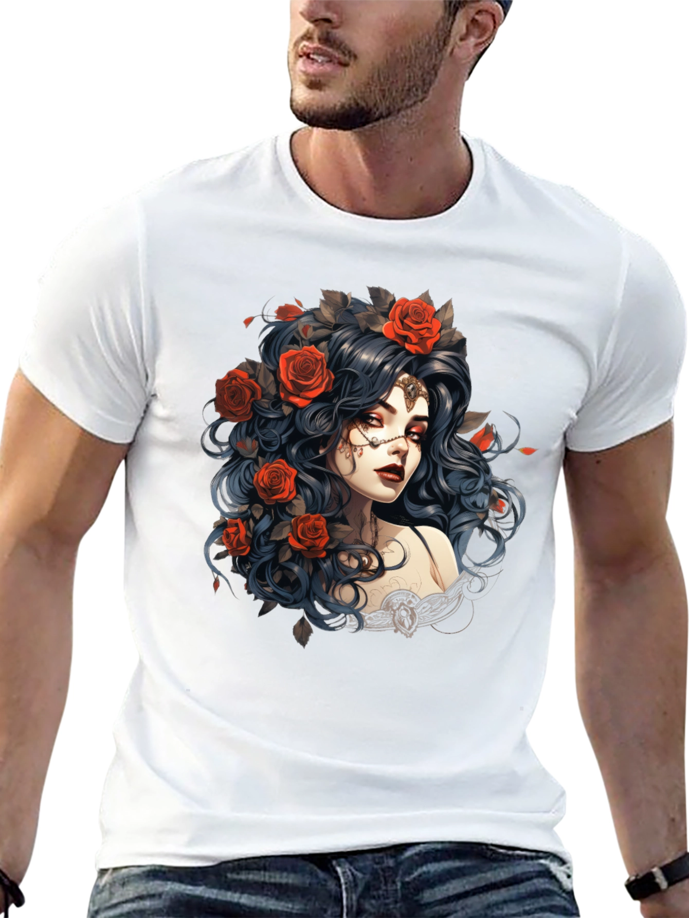 Gothic Rose Queen Graphic T-Shirt