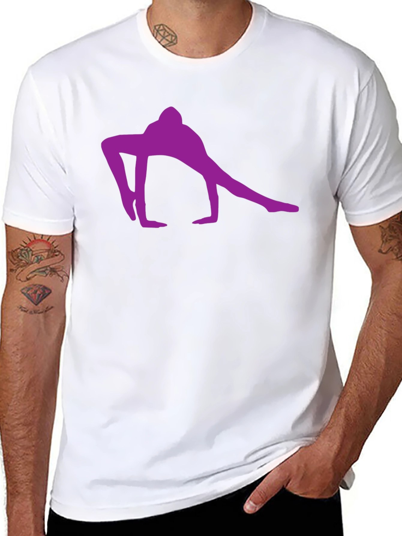 Yoga Pose Graphic Tee - Black Cotton T-Shirt