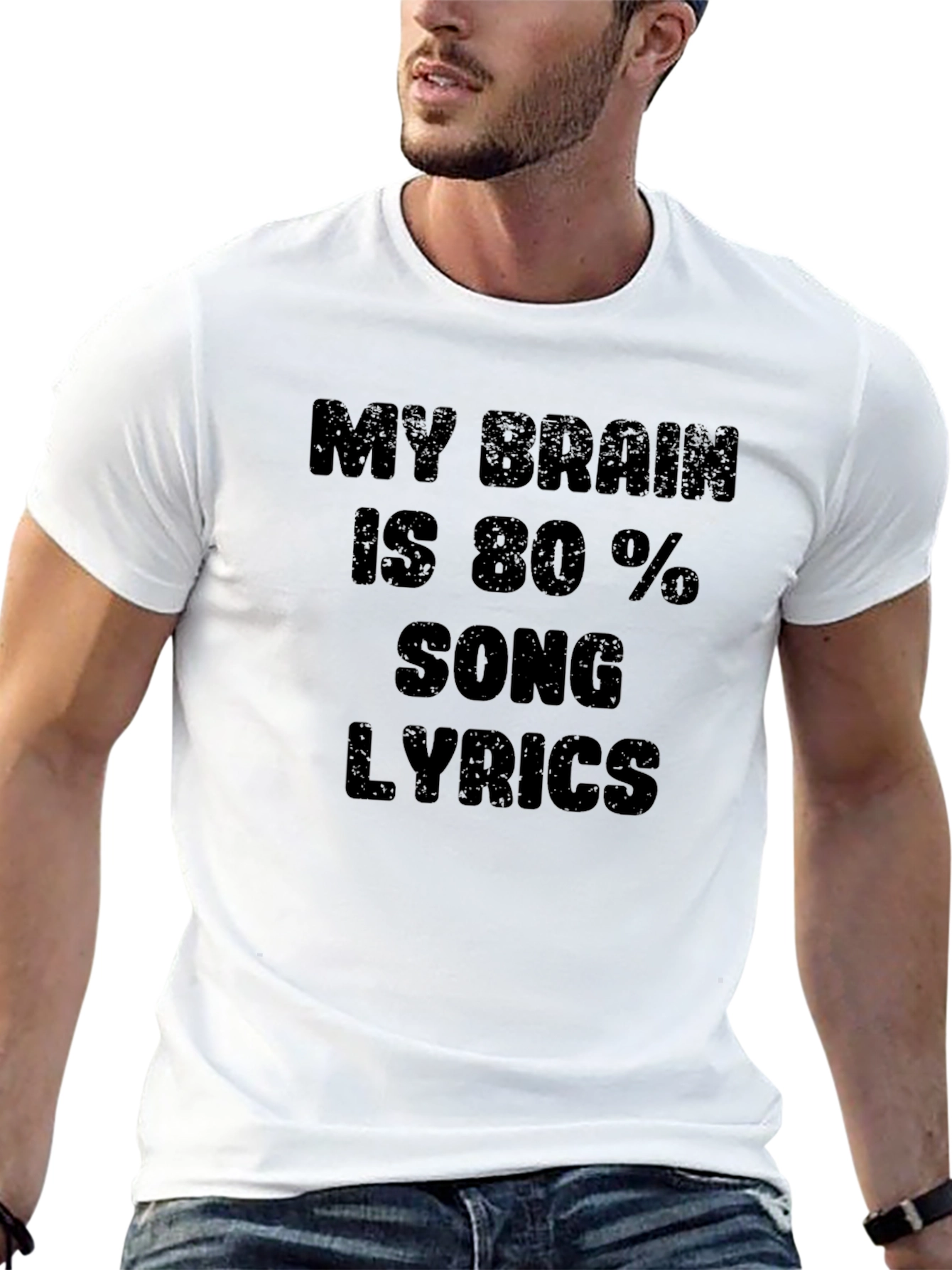 Song Lyrics Brain T-Shirt - Funny Music Lover Tee