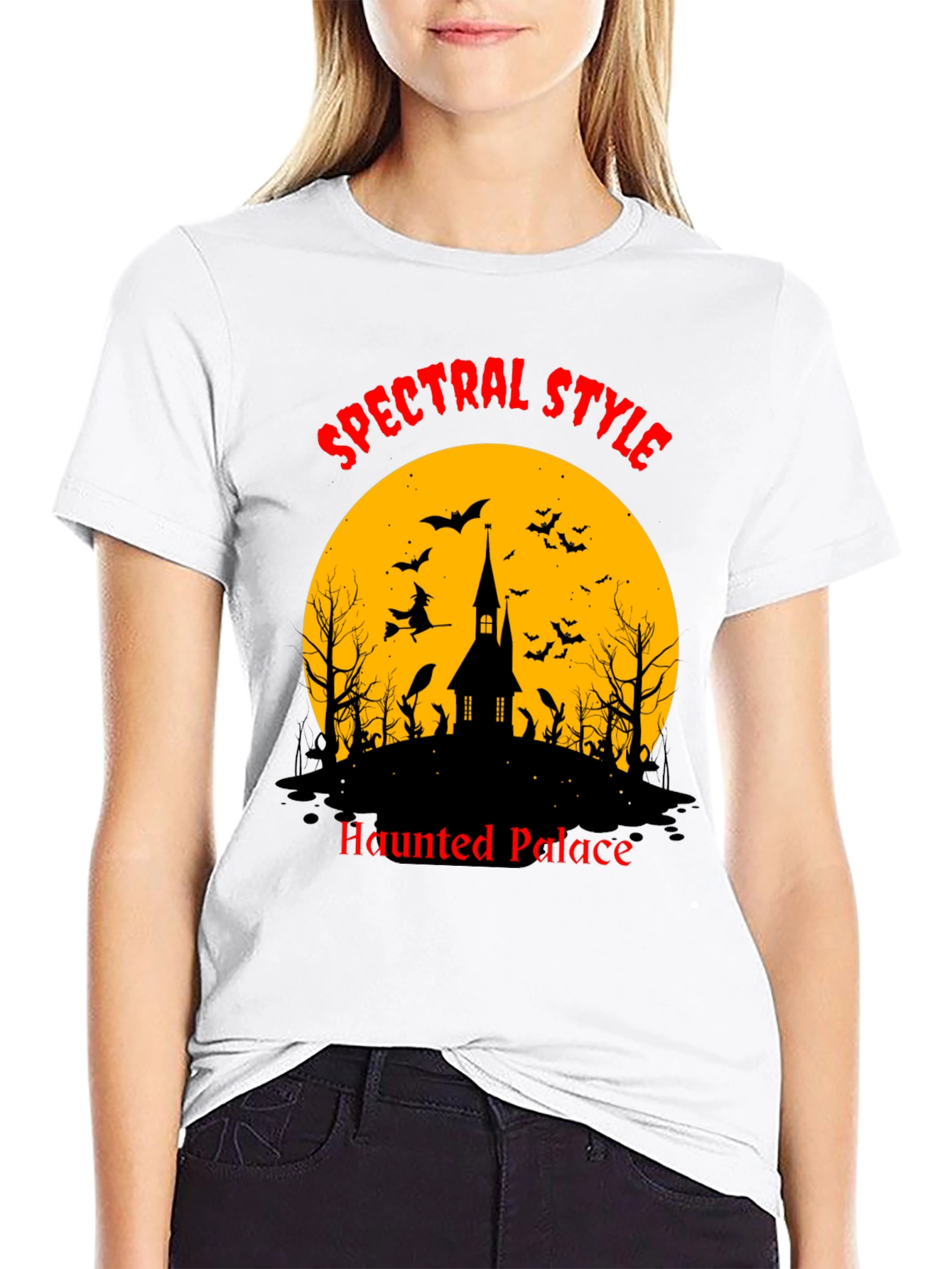 Spooky Halloween T-Shirt: Haunted Palace Spectral Style