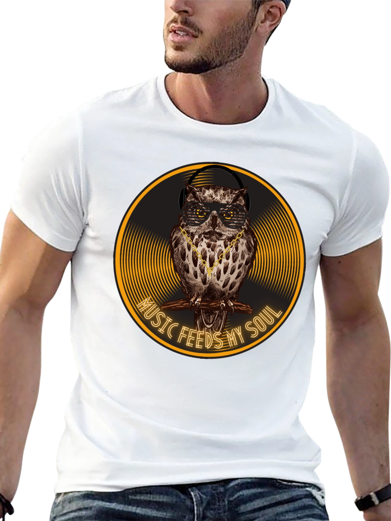 Music Feeds My Soul Owl Graphic Tee