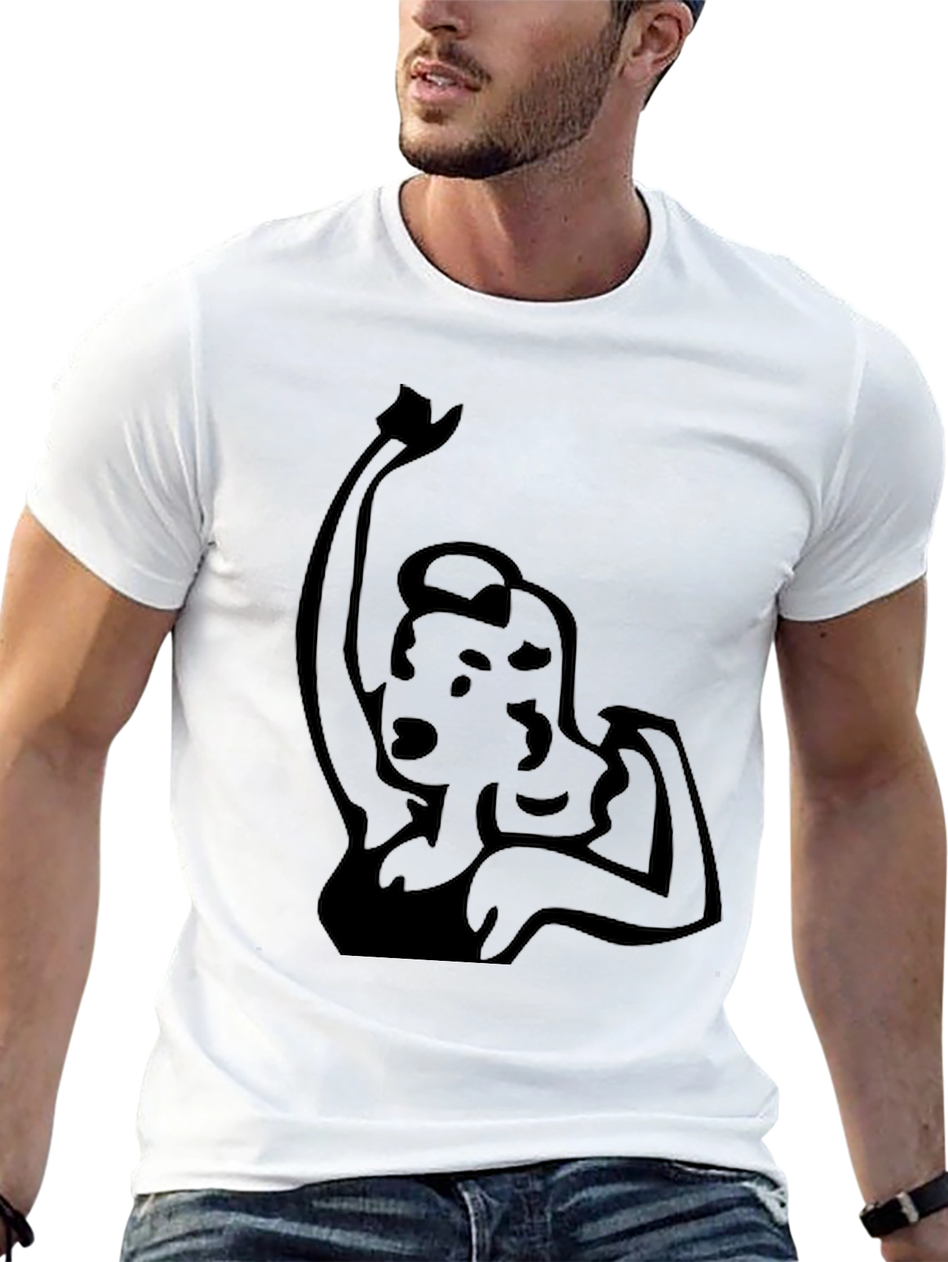 Retro Woman Graphic Black Tee