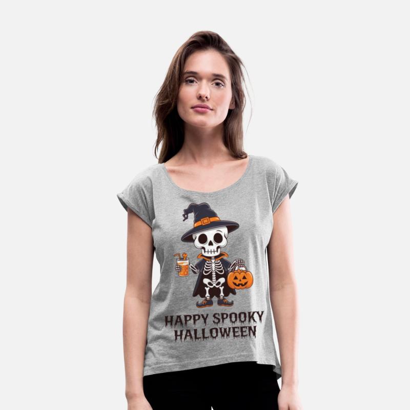 Spooky Skeleton Witch Halloween Design