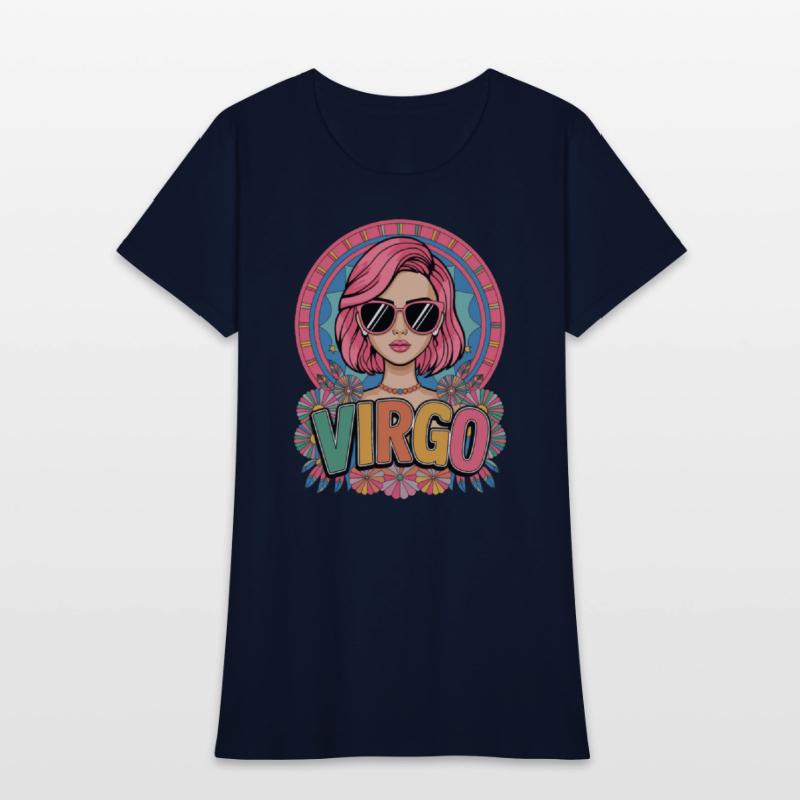 Stylish Retro Virgo Woman Zodiac Sign Colorful