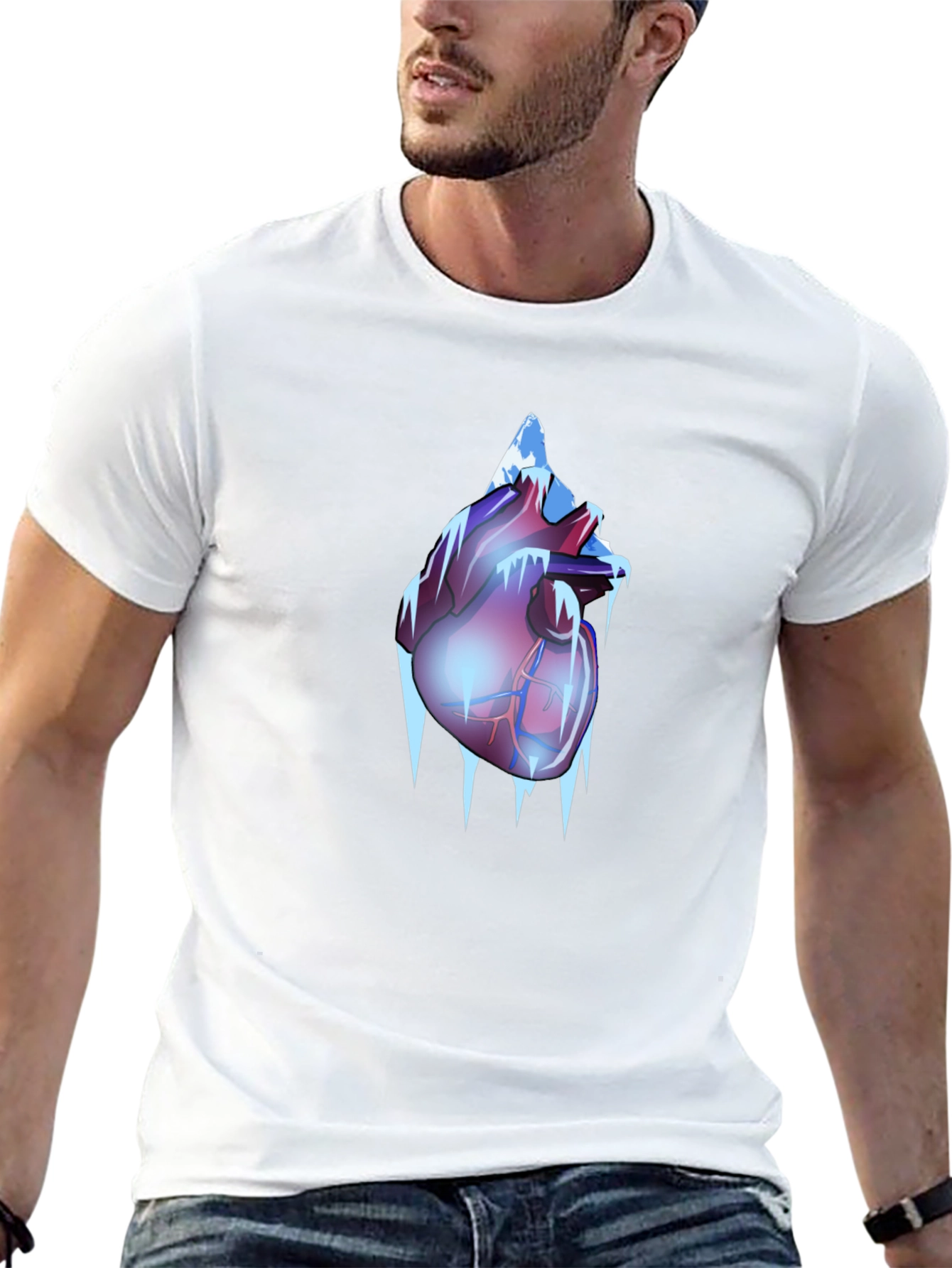Icy Heart Graphic Tee - Frozen Anatomy T-Shirt