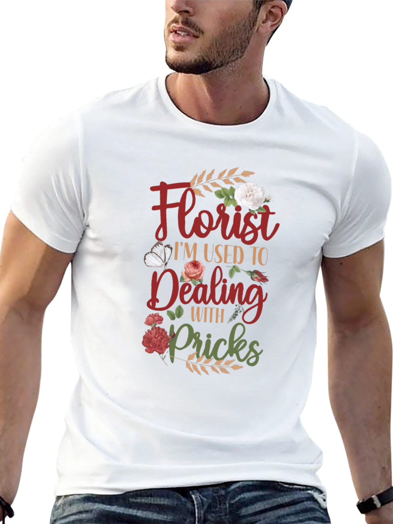 Florist Dealing with Pricks Graphic T-Shirt
