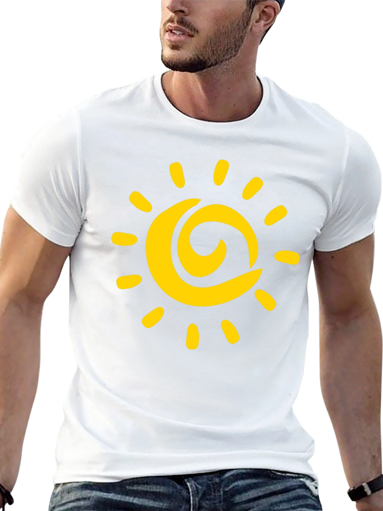 Sunny Day Graphic Tee - Black Cotton T-Shirt