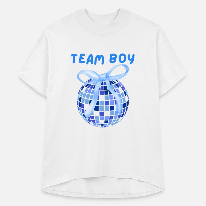 Team Boy Pregnancy Announcement Blue Disco Ball
